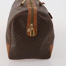 CELINE Macadam Boston Bag PVC Leather Brown Gold Tone Auth 201260A-4