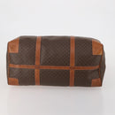 CELINE Macadam Boston Bag PVC Leather Brown Gold Tone Auth 201260A-5