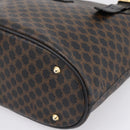 CELINE Macadam Canvas Hand Bag PVC Leather Black Gold Auth 201262V-15