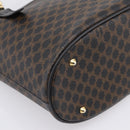 CELINE Macadam Canvas Hand Bag PVC Leather Black Gold Auth 201262V-16