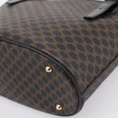 CELINE Macadam Canvas Hand Bag PVC Leather Black Gold Auth 201262V-17