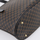 CELINE Macadam Canvas Hand Bag PVC Leather Black Gold Auth 201262V-18