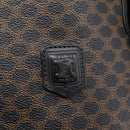 CELINE Macadam Canvas Hand Bag PVC Leather Black Gold Auth 201262V-19
