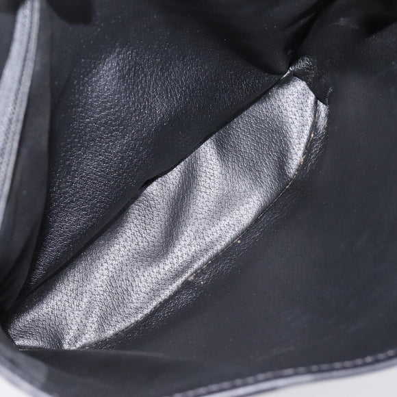 CELINE Macadam Canvas Hand Bag PVC Leather Black Gold Auth 201262V
