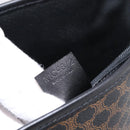 CELINE Macadam Canvas Hand Bag PVC Leather Black Gold Auth 201262V-11