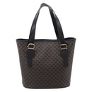 CELINE Macadam Canvas Hand Bag PVC Leather Black Gold Auth 201262V-2