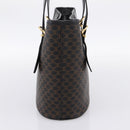 CELINE Macadam Canvas Hand Bag PVC Leather Black Gold Auth 201262V-3
