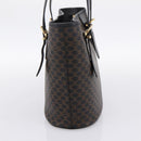 CELINE Macadam Canvas Hand Bag PVC Leather Black Gold Auth 201262V-4
