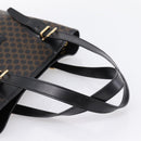 CELINE Macadam Canvas Hand Bag PVC Leather Black Gold Auth 201262V-7