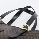 CELINE Macadam Canvas Hand Bag PVC Leather Black Gold Auth 201262V-14