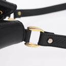 Burberrys Shoulder Bag Leather Black Gold Tone Auth 201263A-10