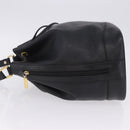 Burberrys Shoulder Bag Leather Black Gold Tone Auth 201263A-4