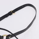 Burberrys Shoulder Bag Leather Black Gold Tone Auth 201263A-14