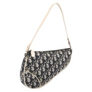 Christian Dior Trotter Saddle Accessory Pouch PVC Black White Auth 201266V-1