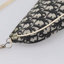 Christian Dior Trotter Saddle Accessory Pouch PVC Black White Auth 201266V-13