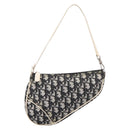 Christian Dior Trotter Saddle Accessory Pouch PVC Black White Auth 201266V-2