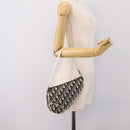 Christian Dior Trotter Saddle Accessory Pouch PVC Black White Auth 201266V-20