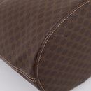 CELINE Macadam Canvas Tote Bag PVC Leather Brown Gold Auth 201267V-11