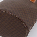 CELINE Macadam Canvas Tote Bag PVC Leather Brown Gold Auth 201267V-12