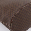 CELINE Macadam Canvas Tote Bag PVC Leather Brown Gold Auth 201267V-13