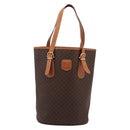 CELINE Macadam Canvas Tote Bag PVC Leather Brown Gold Auth 201267V-2