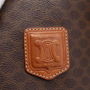 CELINE Macadam Canvas Tote Bag PVC Leather Brown Gold Auth 201267V-22