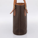 CELINE Macadam Canvas Tote Bag PVC Leather Brown Gold Auth 201267V-5