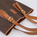CELINE Macadam Canvas Tote Bag PVC Leather Brown Gold Auth 201267V-6