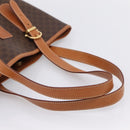 CELINE Macadam Canvas Tote Bag PVC Leather Brown Gold Auth 201267V-7