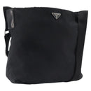 PRADA Shoulder Bag Nylon Black Silver Auth 201270-1