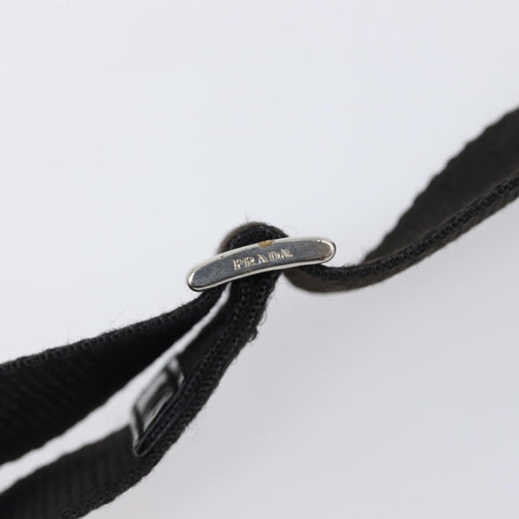PRADA Shoulder Bag Nylon Black Silver Auth 201270