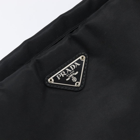 PRADA Shoulder Bag Nylon Black Silver Auth 201270