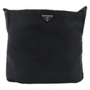 PRADA Shoulder Bag Nylon Black Silver Auth 201270-13