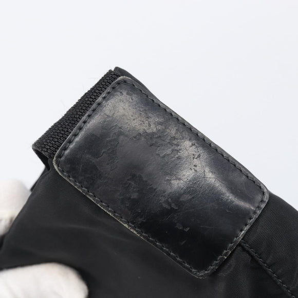 PRADA Shoulder Bag Nylon Black Silver Auth 201270