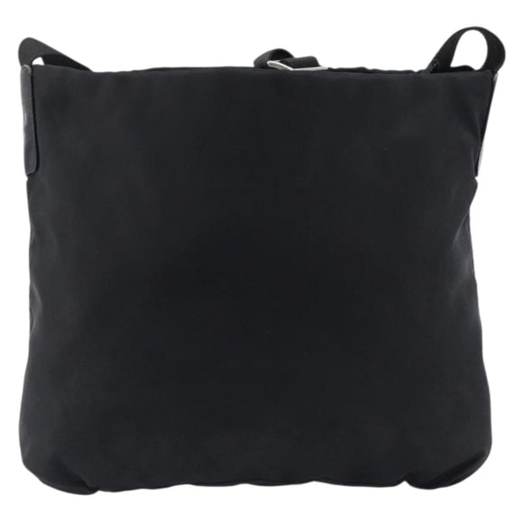 PRADA Shoulder Bag Nylon Black Silver Auth 201270