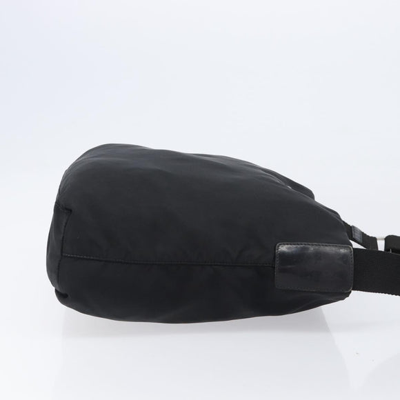 PRADA Shoulder Bag Nylon Black Silver Auth 201270