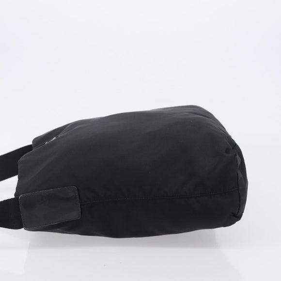 PRADA Shoulder Bag Nylon Black Silver Auth 201270