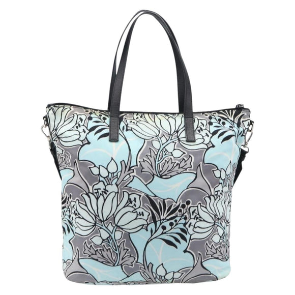 PRADA Tote Bag Nylon 2way Light Blue Silver Auth 201271A