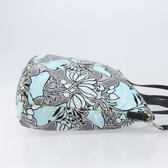 PRADA Tote Bag Nylon 2way Light Blue Silver Auth 201271A
