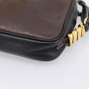 LOEWE Shoulder Bag Leather Black Gold Tone Auth 201277-15
