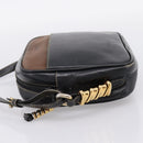 LOEWE Shoulder Bag Leather Black Gold Tone Auth 201277-3