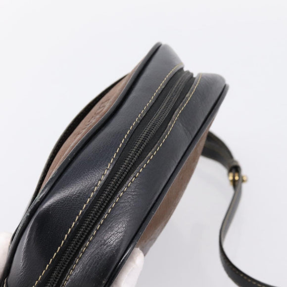 LOEWE Shoulder Bag Leather Black Gold Tone Auth 201277