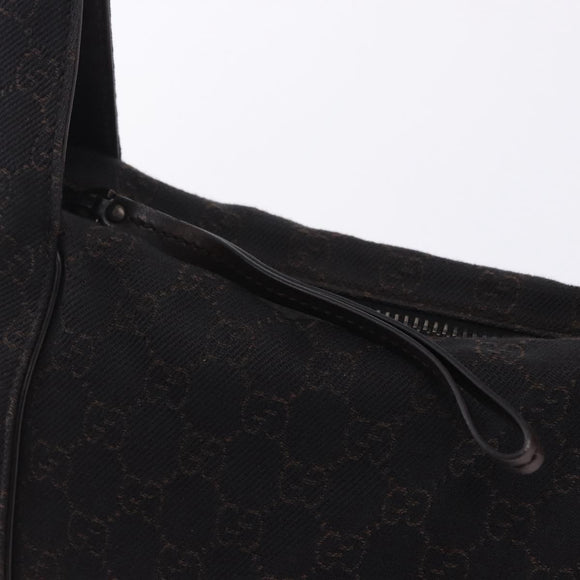 GUCCI GG Canvas Shoulder Bag Black 101333 Auth 201278A
