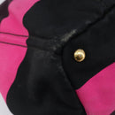 PRADA Canapa GM Hand Bag Canvas Black Pink Auth 201284-15