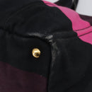 PRADA Canapa GM Hand Bag Canvas Black Pink Auth 201284-16