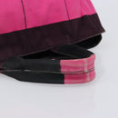 PRADA Canapa GM Hand Bag Canvas Black Pink Auth 201284-7