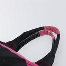 PRADA Canapa GM Hand Bag Canvas Black Pink Auth 201284-14