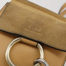 Chloe Fay Shoulder Bag Suede Beige Gold Tone Auth 201285-16