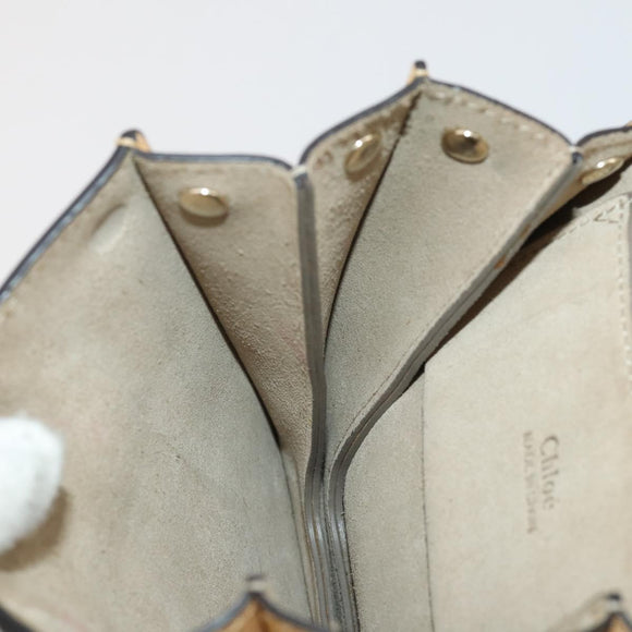 Chloe Fay Shoulder Bag Suede Beige Gold Tone Auth 201285