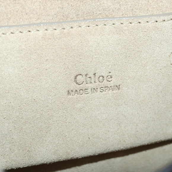 Chloe Fay Shoulder Bag Suede Beige Gold Tone Auth 201285